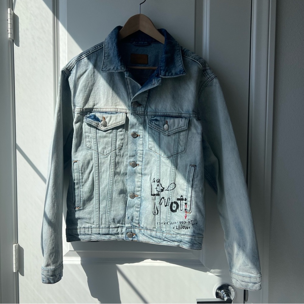 Zara Jean Graffiti Denim Jacket